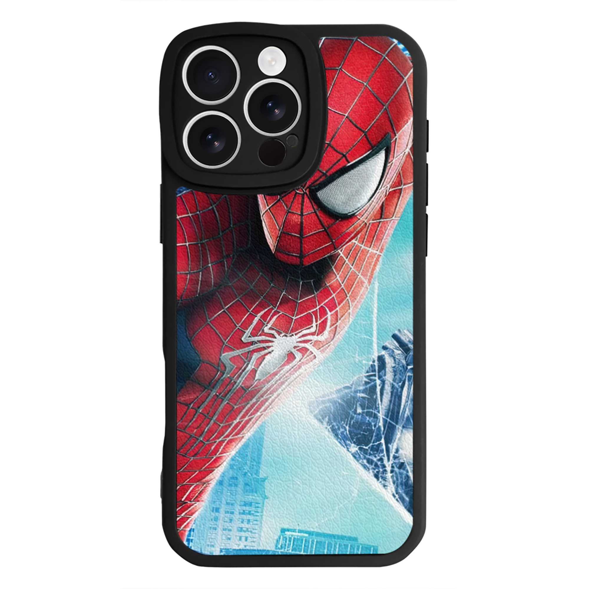 （画像用） Spider Man スパイダーマン 【iPhone 16シリーズ対応】シリコンスマホケース（レザー調） 材質：シリコン